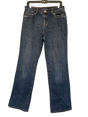 Baccini Womens Blue Jeans Rhinestone Embellished Size 8 Zipper Fly With Button